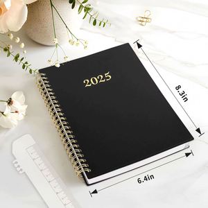 A5 Wholesale Custom Digital Printing Book Black Hardcover Spiral Notebook <b>Journal</b> 2025 Planner Gift Paper 80 Sheets - Product Image 2