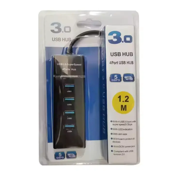 뜨거운 판매 4 포트 USB 허브 USB 3.0 고속 데스크탑 PC 노트북 어댑터 USB 허브 분배기 노트북 용