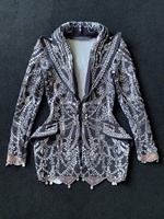 Veste de costume en diamant sexy tenue de scène mini robe de club formelle blazer de soirée manteaux robe blazer en strass pour femmes
