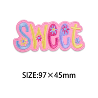 Patchs SWEET Letters Logo brodé Accessoires de vêtements pour enfants mignons Patchs à repasser Broderie personnalisée pour vêtements