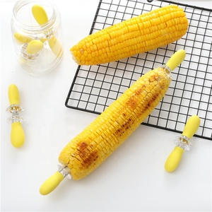 Hot Bán <span class=keywords><strong>BBQ</strong></span> Công Cụ Kích Thước Lớn Ngô Chủ Set Cho 8 Mảnh Xiên <span class=keywords><strong>BBQ</strong></span> Nướng Silicone Xử Lý Ngô Ngã Ba Cho Thịt Trái Cây Ngã Ba - Product Image 4