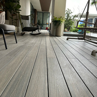 Plancher de terrasse extérieur en WPC solide, écologique, en matériau recyclé, antidérapant, résistant aux intempéries, 145*21 mm