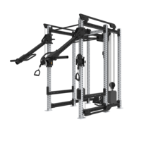 Machine Smith Professionnelle Multifonctionnelle, Cage de Musculation Commerciale en Acier/Métal, Pile de Poids 70kg*2 pour la Force