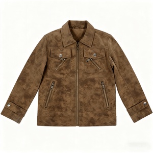 Veste bomber en spandex à fermeture éclair pour homme, nouvelle mode, décontractée, pour moto, motif décoratif, teinte unie, pour la saison hivernale - Product Image 1