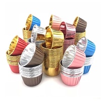 Papier sulfurisé métallisé argenté brillant, qualité alimentaire, imperméable, résistant à la chaleur, compatible four, pour cupcakes et muffins, idéal pour les fêtes