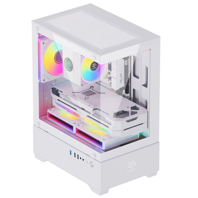 SNOWMAN Sleek Mini Gaming PC Case Compact and Lightweight Aluminium Chassis for Enthusiast's Computer
