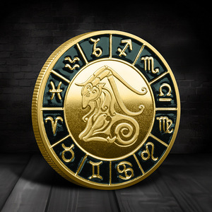 Medallas Conmemorativas Electrochapadas de los Doce Signos del Zodiaco, Juego Completo de 12 Piezas, Aleación de Zinc, Hechas <span class=keywords><strong>en</strong></span> China, Colección de Monedas de la Suerte - Product Image 3