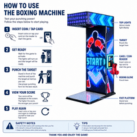 Machine d'arcade de boxe avec testeur de force LED, machine de divertissement à monnayeur pour centre de jeux intérieur
