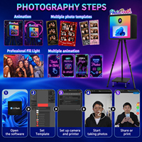 Cabina de Fotos DSLR con Panel Colorido y Trípode, Modelo 2026, con Soporte para Impresora, Impresión Instantánea, Cámara para Selfies