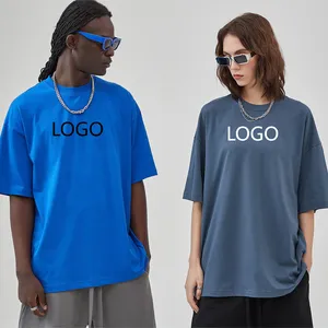 Blank Tee Shirts 230 Gsm 100% Cotton Mens Oversized T Shirts Crew Neck Casual Thick Men t-shirt