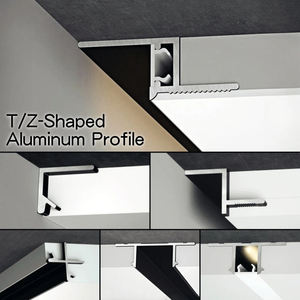 F/X/Z-Type Ceiling Shadow Line <strong>LED</strong> Aluminum Profile Plasterboard Edge Trim Channel Wall <strong>Corner</strong> Stair Decoration Bar Strip <strong>Lights</strong> - Product Image 3