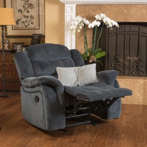 Super Comfortable Suede <strong>Fabric</strong> Home Theater Sofa Swivel Glider <strong>Recliner</strong> <strong>Chair</strong> With Rocking - Product Image 3