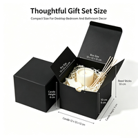 Boîtes cadeaux rigides carrées noires avec logo personnalisé, boîte d'emballage en papier à couvercle rabattable pour bougie, diffuseur de parfum, ensemble cadeau de parfum d'ambiance pour la maison