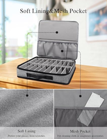 Étui de rangement personnalisé en polyester pour lunettes de soleil, boîte de rangement pour lunettes à 18 compartiments, support portable pour lunettes de voyage, usine OEM