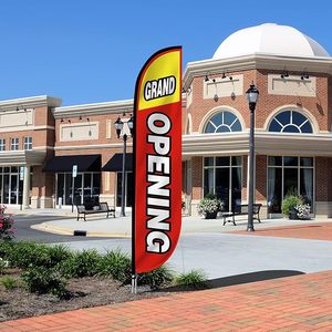 Mở bãi biển cờ 12 feet cao quảng cáo Cờ biểu ngữ với sợi thủy tinh Cột cờ mặt đất Spike cho khuyến mãi cửa hàng và kinh doanh - Product Image 5