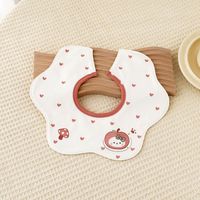 Baby Double-layer Combed Cotton Waterproof Bib Drool Towel Spit Newborn One-way Moisture Absorption 360-degree Rotation Cartoon