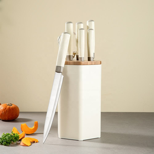 Ensemble <span class=keywords><strong>de</strong></span> 8 couteaux <span class=keywords><strong>de</strong></span> <span class=keywords><strong>cuisine</strong></span> blancs avec bloc <span class=keywords><strong>de</strong></span> rangement et ciseaux, couteau <span class=keywords><strong>de</strong></span> chef, couteau à pain, couteau à fruits <span class=keywords><strong>pour</strong></span> la <span class=keywords><strong>cuisine</strong></span> à domicile - Product Image 2