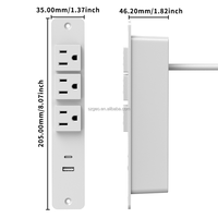 Eingebaute Desktop-Steckdosenleiste mit 3 AC-Steckdosen USB-A USB-C Anschlüsse Flächenbündige Schreibtisch-Steckdose für Büromöbel