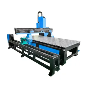 1300 2500 8/4ft 4 Axis Single Head CNC Wood Acrylic MDF Carving Engraving Machine 3d Rotary Router CE Certification