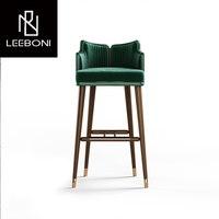 Chaises de cuisine nordiques de luxe en métal pour Barra Tabouret de bar moderne en cuir Pu profilé café chaises de bar hautes pour table de bar