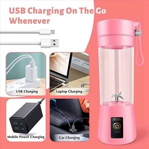 Blender portable rechargeable de 380 ml, mixeur à jus fraîchement pressé, sécurité personnelle, 6 lames, petit presse-agrumes électrique - Product Image 4