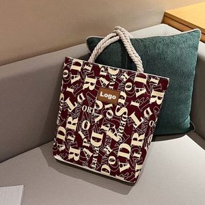 Grand sac en toile pour femme, sac à bandoulière populaire pour étudiante, sac à main - Product Image 2
