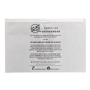 Logo Print PE EVA Zipper Biodegradable Clothing And Shoes Packaging Bags