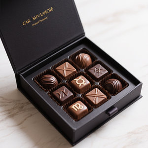 Boîte de chocolat en papier personnalisée en usine boîte d'emballage de cadeau de bonbons avec insert blister en or et sac pour les cadeaux - Product Image 6