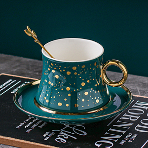 Juego de Taza y Platillo de Porcelana Europea Clásica de Lujo Ligero, Estilo <span class=keywords><strong>2020</strong></span>, Cuchara Metálica, Capacidad de 220 ml, Caja de Regalo Multiusos - Product Image 2