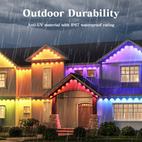 Vente en gros 24V RVB LED avant-toit lumières IP67 étanche intelligent pour Bluetooth contrôle haute luminosité permanente lumière de Noël extérieure