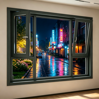 Ventana Abatible Moderna de Aluminio con Doble Acristalamiento, Vidrio Bajo Emisivo y Vidrio Templado