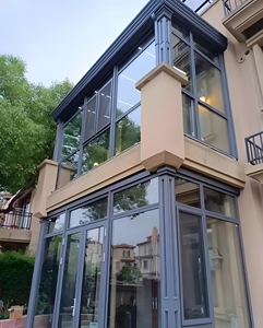 Véranda personnalisable en alliage d'aluminium pour véranda autoportante à double croupe Villas résidentielles extérieures à <span class=keywords><strong>toit</strong></span> plat - Product Image 1