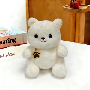 Peluche <span class=keywords><strong>Ours</strong></span> Polaire Blanc Kawaii, Adorable <span class=keywords><strong>Ours</strong></span> Arctique en Peluche avec Étiquette Patte, Doux Animal Blanc Neige pour Cadeau d'Anniversaire Fille - Product Image 1
