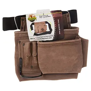 OEM بيج اللون جلد الغزال حقيبة أدوات مع 2 حزام تنجيد ل Constructors كهربائيين السباكين الصيانة