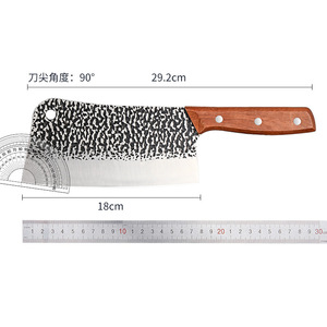 Yangjiang Forged Stainless Steel Bone Knife 18.5cm Hammered Pattern Wood Handle Kitchen Knife For Meat And Bones - Product Image 4