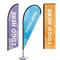 Drapeaux en polyester imprimés numériquement en forme de goutte d'eau pour la publicité extérieure sur la plage et les affichages immobiliers pour propriétés haut de gamme