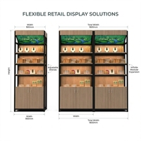 Présentoir à thé polyvalent en bois robuste avec éclairage LED pour les kiosques de centres commerciaux et la décoration des magasins de détail