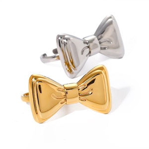 Anillo Doble Ajustable de Acero Inoxidable 316L con Baño de Oro PVD de 14k/18k, Resistente al Agua y al Deslustre, para Mujer - Product Image 4