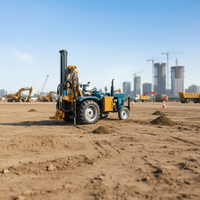 Foreuse de puits d'eau montée sur tracteur haute efficacité 250m, alimentée au diesel, avec boîte de vitesses pneumatique, ensemble complet pompe-moteur, portable