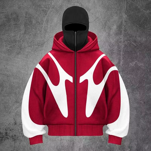 Xjyd ओम फैक्ट्री कस्टम डबल हुड स्ट्रीटवियर निंजा मास्क हुडी ओवरसाइज़ हेवीवेट पुरुषों के हुडी स्वेटशर्ट - Product Image 2