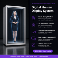 Vitrina LCD Transparente Interactiva, Caja de Hologramas 3D, Pantalla Táctil, Pantalla Publicitaria Interior para Eventos, Escuelas
