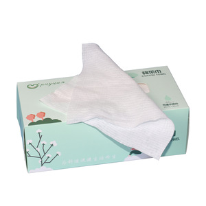Serviette en coton Puyuan 20cm x 20cm 60 pièces, jetable, utilisation humide ou sèche, serviette pour le visage de bébé - Product Image 1