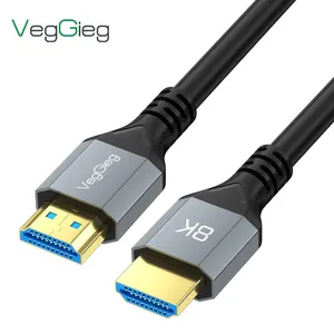 Veggieg konektor berlapis emas HDTV 2.1 kabel kecepatan tinggi mendukung resolusi 8K nyata HDTV 2.1 kabel 8K 1.5M/2M/3M/5M