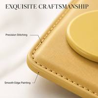 Dompet Kartu Magsafe Kulit PU dengan Logo Kustom Grosir, Dompet Kartu Ponsel Magnetik Kuat untuk iPhone OEM ODM