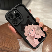 Nouvelle Coque de Téléphone pour iPhone 16 15 17 Pro Max, Design Nœud Papillon Manga Couleur Bonbon, Mignonne, Antichoc, Souple et Mate