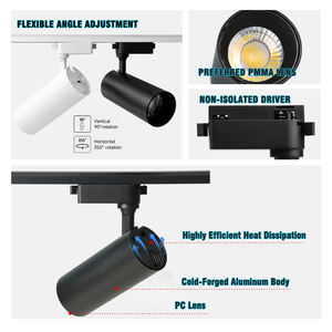 Luz de Riel LED COB de 7W-30W, DIP-CCT Seleccionable, CRI90, Controlador No Aislado, Estándares de la UE (CE EMC RoHS), 2 Años de Garantía - Product Image 3