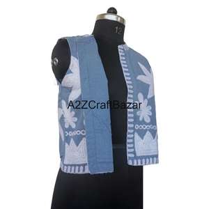 Blouson Bomber Unisexe en Coton Tissé Respirant Imprimé Floral Suzani Fait Main, Automne Hiver, Boutons Brodés sur le Devant - Product Image 3