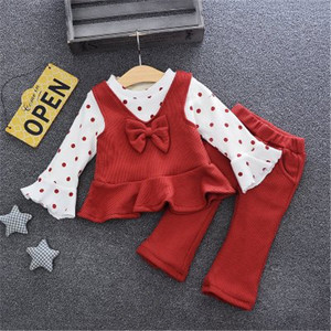 Pantaloni a Zampa d'Elefante con Pois per <span class=keywords><strong>Ragazze</strong></span> e T-Shirt in Stile Coreano in Poliestere/Cotone, Produttore di Shanghai - Product Image 6