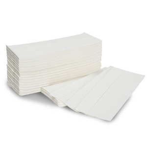 Serviettes en papier pliées en C, blanches, 1 pli, 32 g/m², 25,4 x 28 cm, 200 feuilles par paquet, 12 paquets par carton - Product Image 5