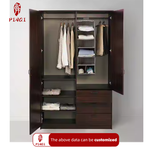 <span class=keywords><strong>Armario</strong></span> de Madera Personalizado de Diseño Nuevo con 2 Puertas y 3 Cajones, <span class=keywords><strong>Armario</strong></span> de Almacenamiento con Estantes, Armarios de Madera Modernos para Dormitorio - Product Image 3